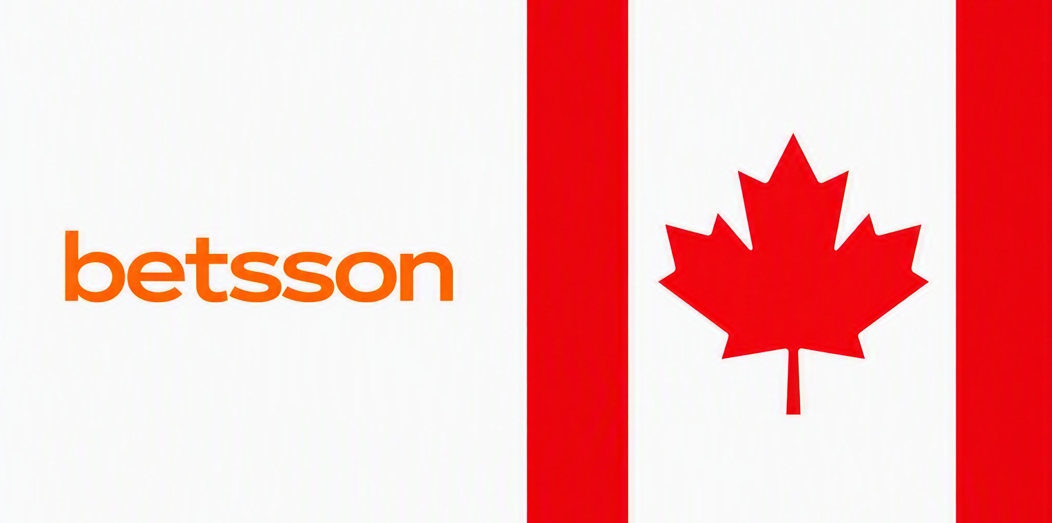 Betsson logo beside a stylised Canadian flag with a red maple leaf
